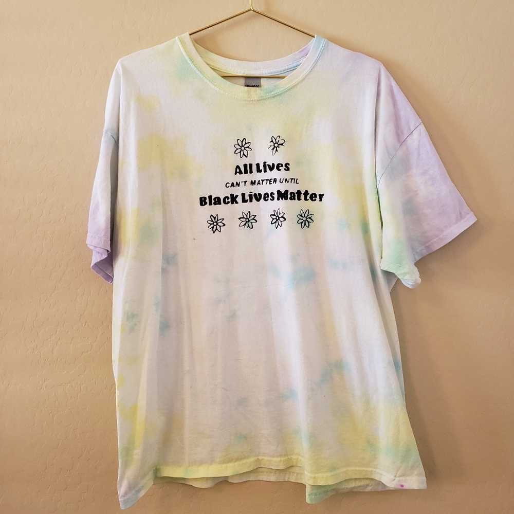 Handmade BLM Tie-Dye T-shirt Unisex 2XL